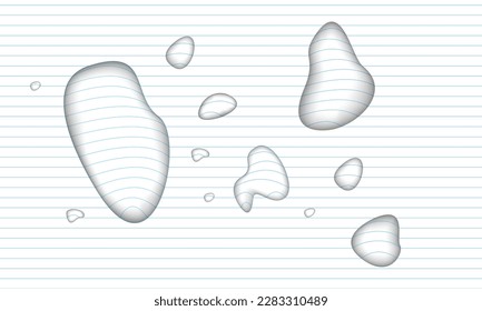 3D pencil drawings. Vector 3d pencil drawind water on paper.