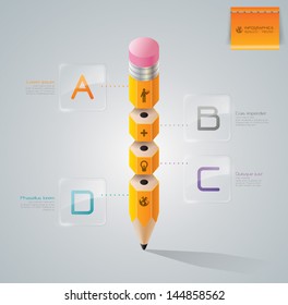 3D pencil Infographics.
