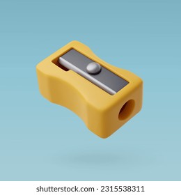 3d Pencil Sharpener, Pencils cutters, School and Education icon, Back to School concept. Eps 10 Vector.