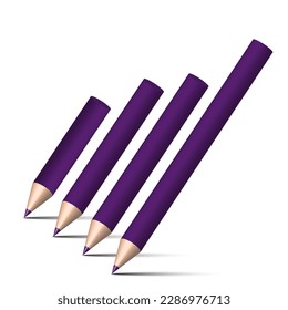 3d pencils, great design for any purposes. Simple pencil drawing. Vector illustration.