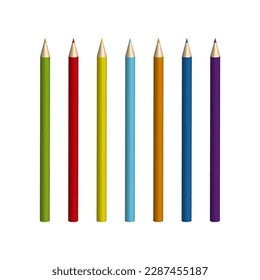3d pencils, great design for any purposes. Simple pencil drawing. Vector illustration.