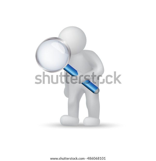 3d People Magnifying Glass Isolated On Stock Vector Royalty Free 486068101 5690