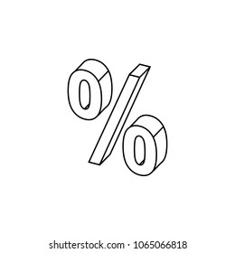 3d percent icon. Element of sale signs for mobile concept and web apps. Thin line  icon for website design and development, app development. Premium icon on white background