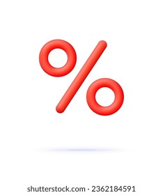 3D Percent icon. Interest rate, finance, banking, credit and money sphere concept. Trendy and modern vector in 3d style.