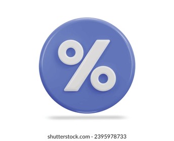 3d percent sign with purple circle discount icon