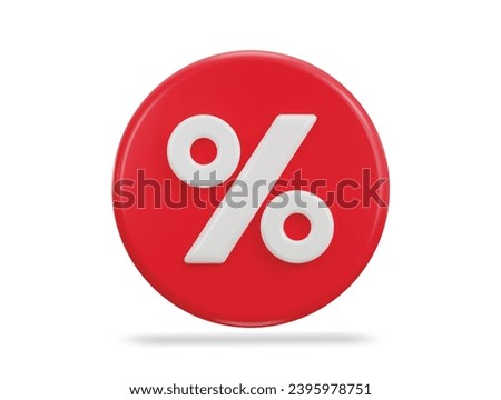 3d percent sign with red circle discount icon
