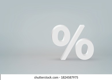 3d Percentage Mark Symbol On Scene Background, Vector Illustration