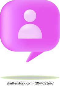 3d person icon symbol button illustration minimalism