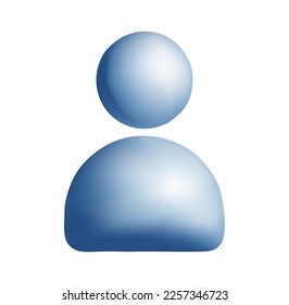 Icono 3D Persona o hombre vectores logotipo plasticina ilustración. Elemento de pictograma de medios sociales para diseño, sitio web de negocios.