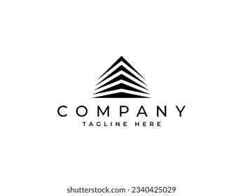 3.ᵉʳ diseño del logo de la arquitectura de construcción de perspectiva