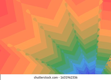 3d perspective geometric light art. colorful sacred geometric