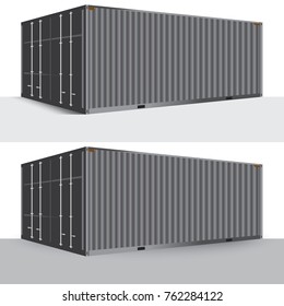 3d perspective gray metallic cargo container shipping freight isolated texture pattern background