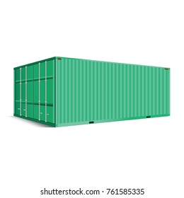 3d perspective green cargo container shipping freight isolated texture pattern background

