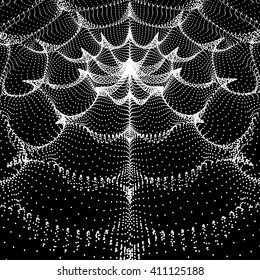3d Perspective Grid Background. Abstract Vector Illustration. Technology Style. 