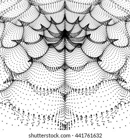 3d Perspective Grid Background. Abstract Vector Illustration. Technology Style. 