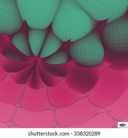 3d Perspective Grid Background. Mosaic. Abstract Geometric Illustration. Futuristic Technology Style. Texture. 