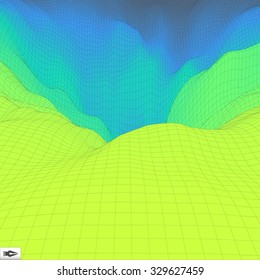 3d Perspective Grid Background Texture. Mosaic. Lattice Effect.
