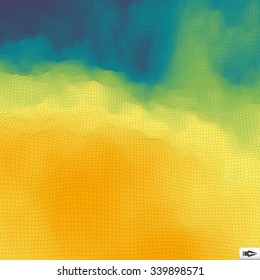 3d Perspective Grid Background Texture. Mosaic. Lattice Effect.
