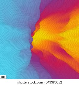 3d Perspective Grid Background Texture. Mosaic. Lattice Effect.
