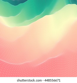 3d Perspective Grid Background Texture. Mosaic. Lattice Effect. 