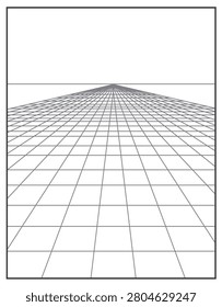 3D Perspective Grid Wireframe Landscape Minimal Vector Background