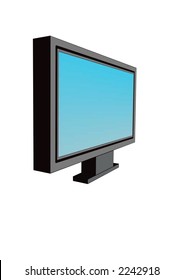 3D perspective LCD TV computer generated vector graphics illustration