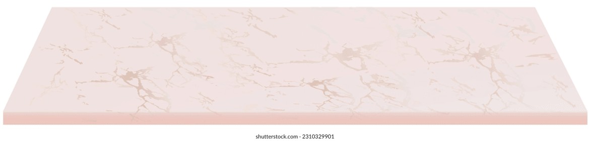 3D Perspective Marble flooring Texture or Concrete Shelf with Rough Surface Top Table Isolated on White background, Vector Element for  Studio Background,Interior Display Products,Web Banner