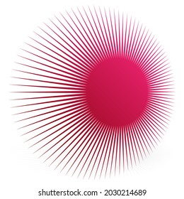 3d perspective starburst, sunburst shape. Abstract glitter, glimmer, flash shape, element. Radial, radiating clip-art