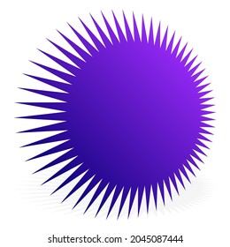 3d perspective starburst, sunburst shape. Abstract glitter, glimmer, flash shape, element. Radial, radiating clip-art