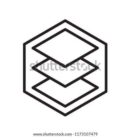 3D Perspective Three Layer Logo Icon Emblem