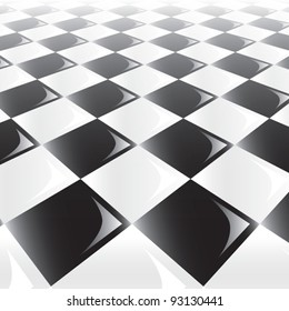 A 3d perspective view of a chess or checker board. Eps10 Vector.