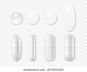 3D Pharmazeutische Tabletten, Kapseln, für Erste Hilfe. Arzneimittel für die Gesundheit.