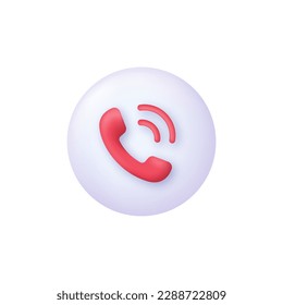 3D-Handy-Set-Symbol. Call Center Symbol. Konzept des Gesprächs mit Service Call Support Hotline und Call Center. Kommunikationssymbol. Moderne Vektorgrafik im 3D-Stil.