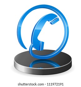 3d phone icon - vector illustration