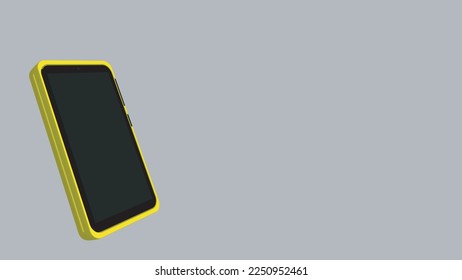 3D phone illustration isolated on gray white background with clipping paths