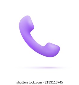 3d phone isolated on white background. Support, technology and communication concept. Trendy and modern vector in 3d style.