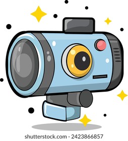 3D-Fotokamera-Icon und Rahmen Social Media. 3D-Schnappschuss-Kamera, Foto-Icon-Konzept. Modernes Cartoon-Design für 3D-Kamerafunktionen. Leine einzelne Vektorgrafik