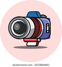 3D-Fotokamera-Icon und Rahmen Social Media. 3D-Schnappschuss-Kamera, Foto-Icon-Konzept. Modernes Cartoon-Design für 3D-Kamerafunktionen. Leine einzelne Vektorgrafik