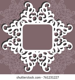 3D photo picture frame or round, went with ornament, kruger border, the jury of the user, greeting, pill,postcard, template, vector