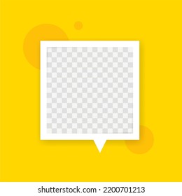 3D picture frame design speech bubble. Vector illustration