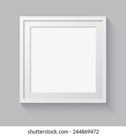 3D picture frame design vector for image or text. Realistic template square photo frames with shadow.