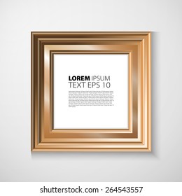 3D picture frame design vector for A4 image or text