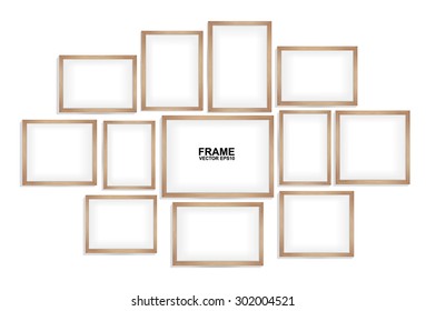 3D picture frame design vector
