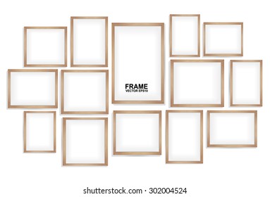 3D picture frame design vector