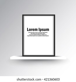 3D picture frame design vector for A4 image or text