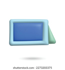 3D picture frame on white background. Plasticine cartoon style icon. Vector illustration design. 