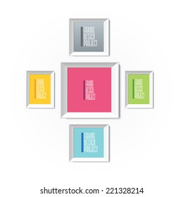 3D picture frames. Colorfull design vector 
