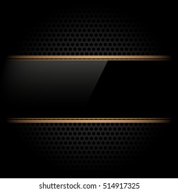 3D picture gold glass frame design vector illustration