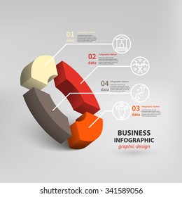 3d pie chart business components infographics