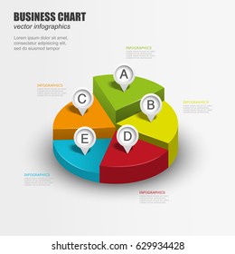 3d pie chart, business infographics element